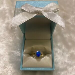 🍀VTG 925 Elegant Blue Gemstone Ring